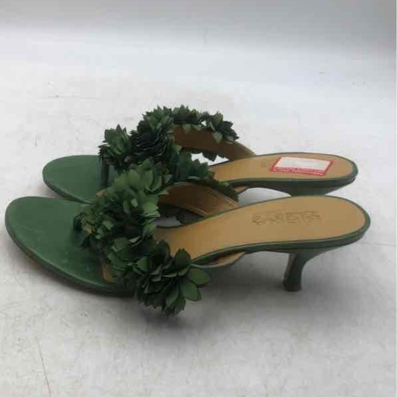 Kirna Zabete By Nine West Womens Green Slip-On Kitten Heel Slide Sandals Size 9M - Picture 3 of 5